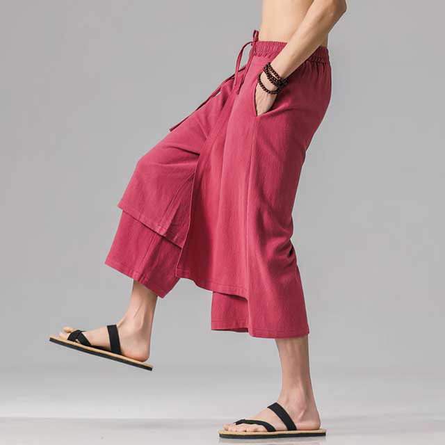 Calf Hakama Pants - Harem Pants Men