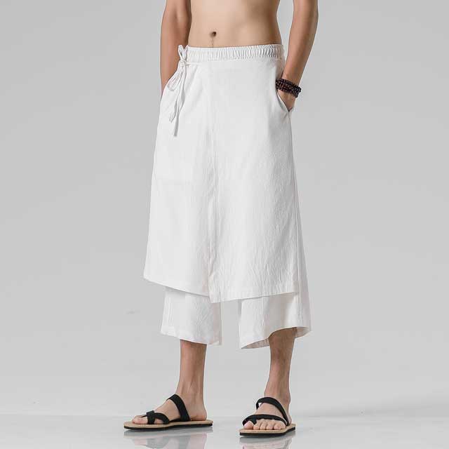 Calf Hakama Pants - Harem Pants Men
