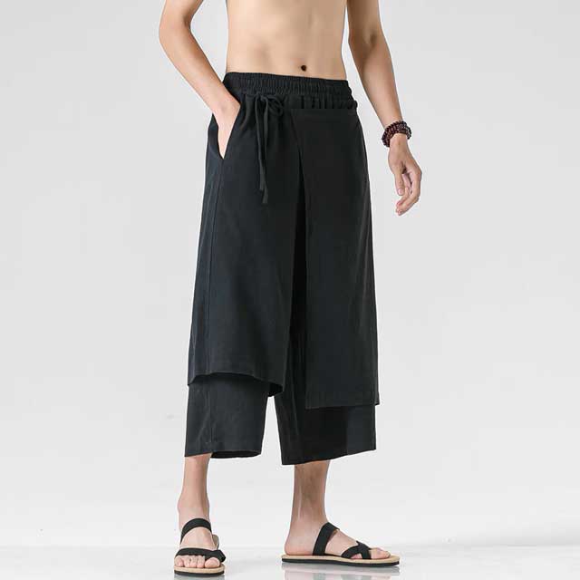 Calf Hakama Pants - Harem Pants Men