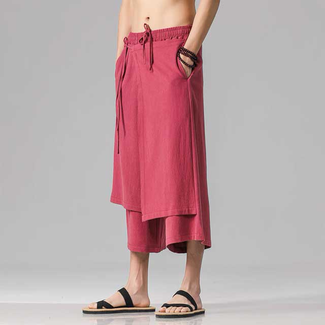 Calf Hakama Pants - Harem Pants Men