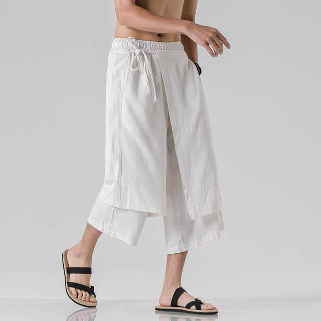 Calf Hakama Pants - Harem Pants Men