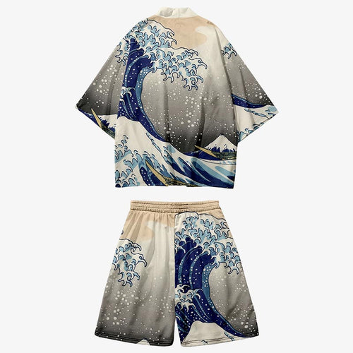 Kimono Waves Pattern - Harem Pants Men