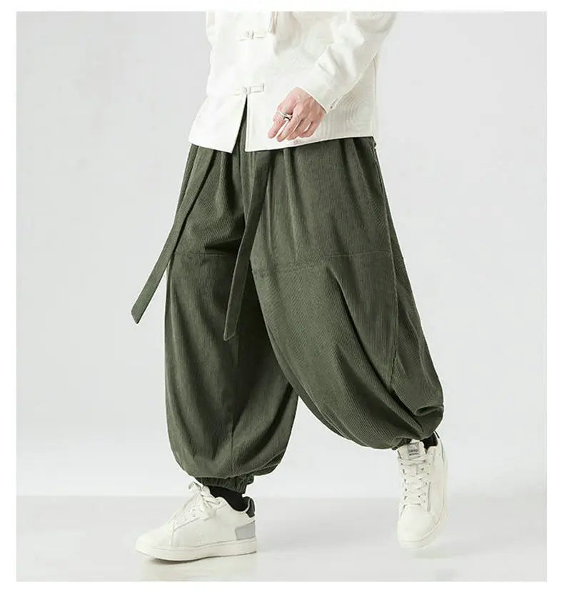 Corduroy Harem Pants for Men – Oversized Streetwear Trousers