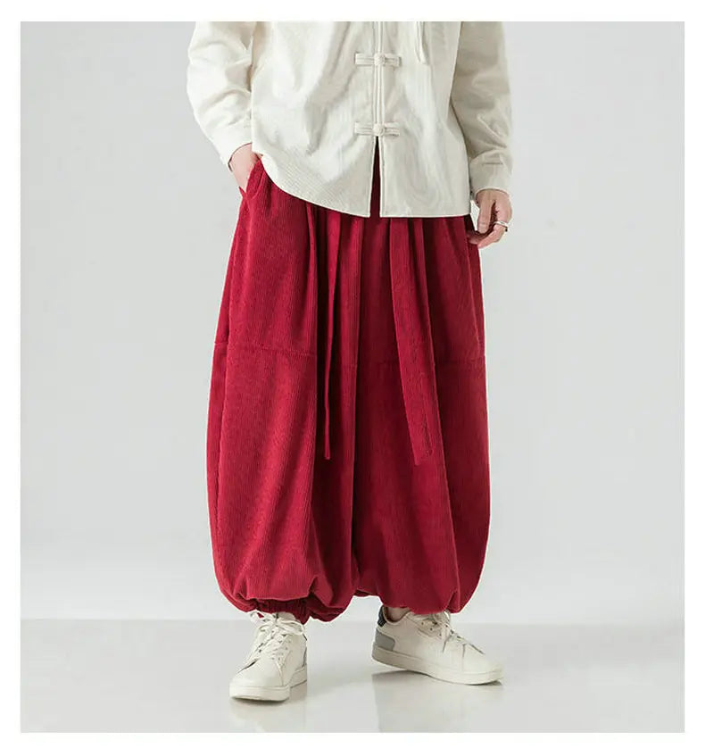 Corduroy Harem Pants for Men – Oversized Streetwear Trousers
