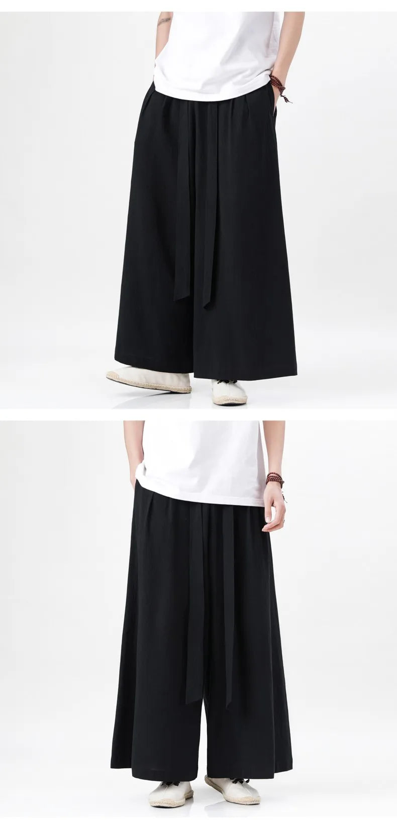 Zen Flow Wide-Leg Linen Pants – Harem Pants Men Style - Harem Pants Men