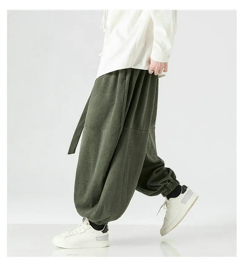 Corduroy Harem Pants for Men – Oversized Streetwear Trousers