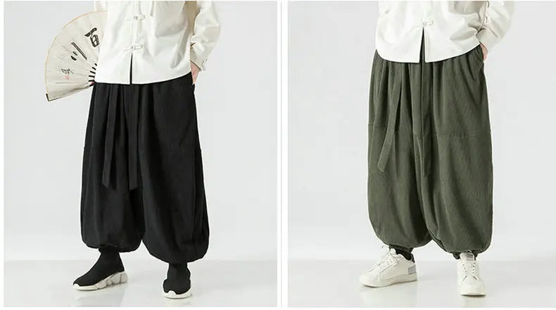 Corduroy Harem Pants for Men – Oversized Streetwear Trousers