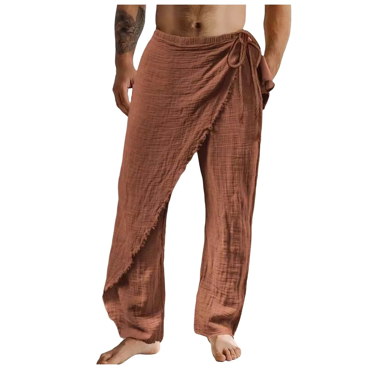 Men’s Breathable Cross - Wrap Beach Harem Pants - Harem Pants Men