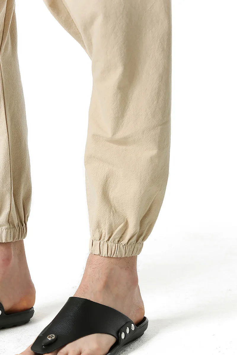 Loose Cotton Linen Harem Joggers – Men’s Casual Yoga Streetwear Pants - Harem Pants Men