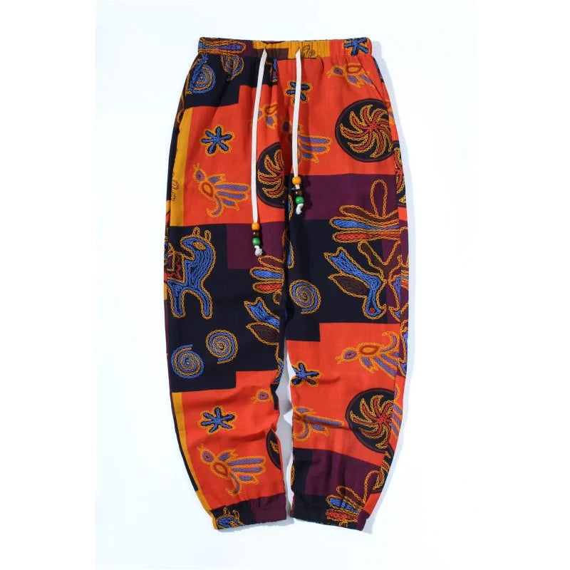 Boho Tribal Harem Pants for Men – Summer Cotton Linen - Harem Pants Men