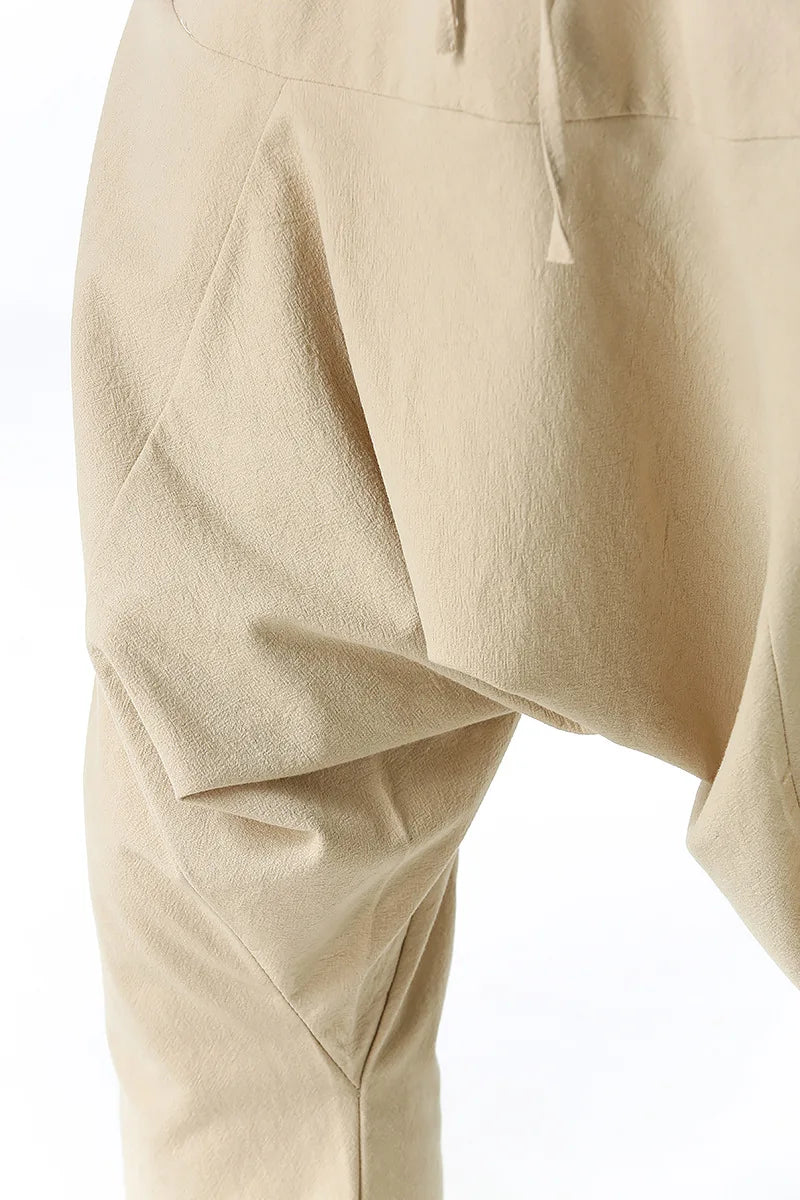 Loose Cotton Linen Harem Joggers – Men’s Casual Yoga Streetwear Pants - Harem Pants Men