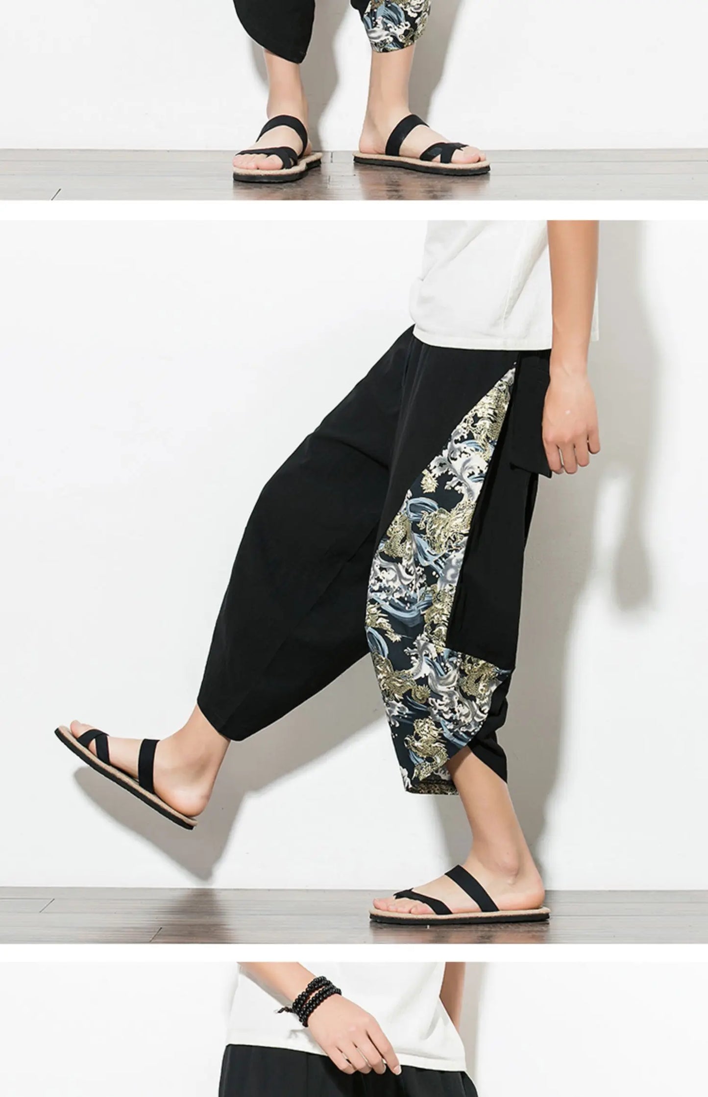 Men’s Harajuku Harem Pants – Vintage Patchwork Joggers
