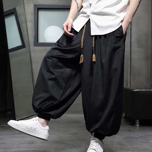 Streetwear Hakama Pants - Harem Pants Men