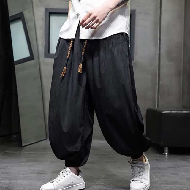 Streetwear Hakama Pants - Harem Pants Men