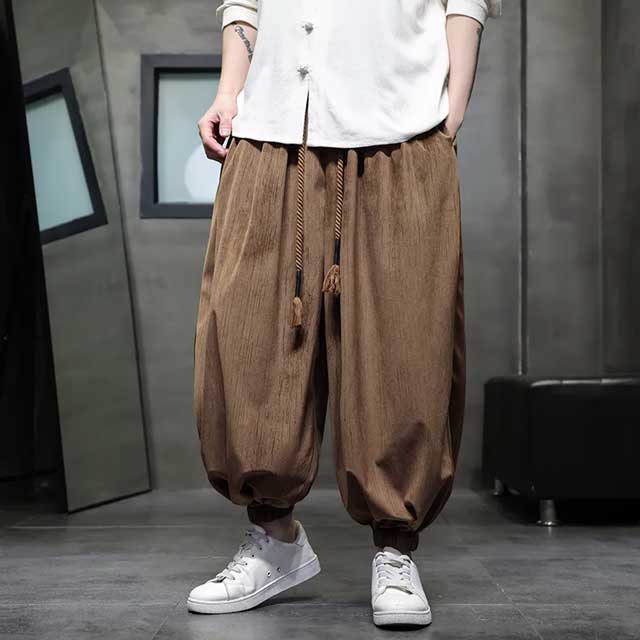 Streetwear Hakama Pants - Harem Pants Men