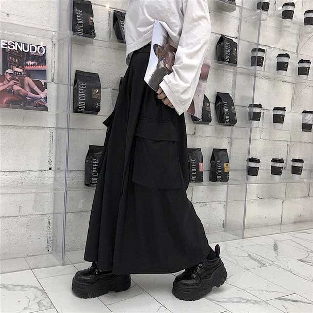Wide Hakama Style Pants - Harem Pants Men
