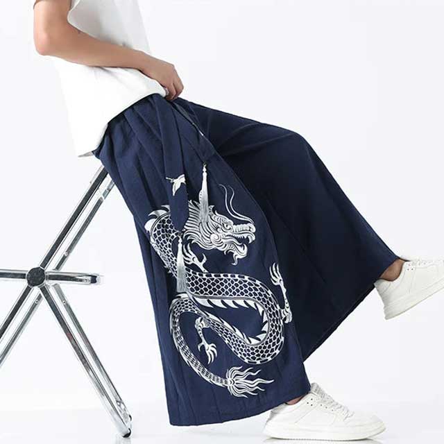 Dragon Hakama Pants - Harem Pants Men