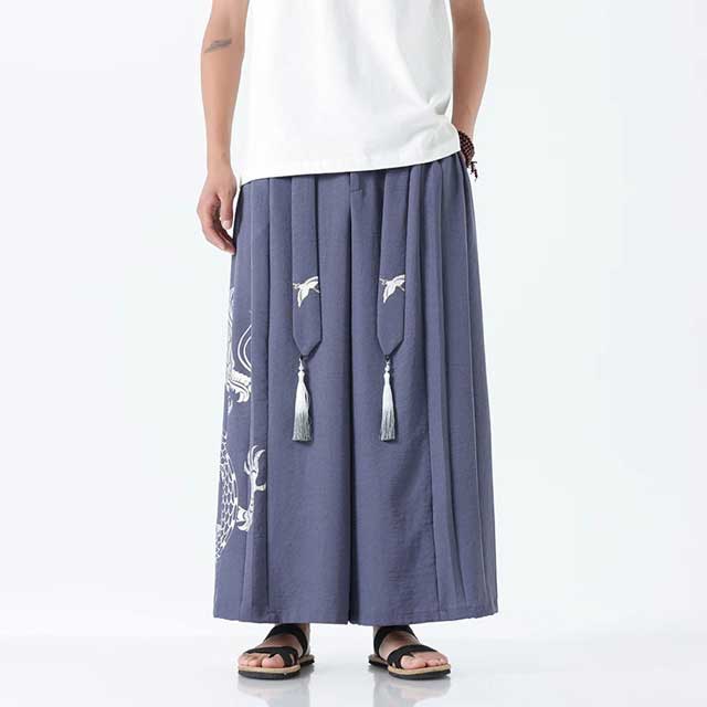 Dragon Hakama Pants - Harem Pants Men