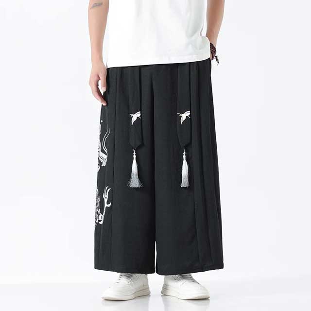 Dragon Hakama Pants - Harem Pants Men