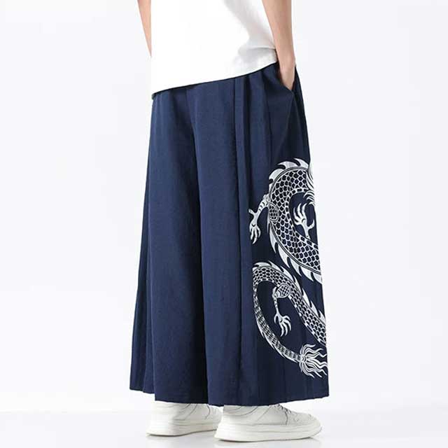 Dragon Hakama Pants - Harem Pants Men