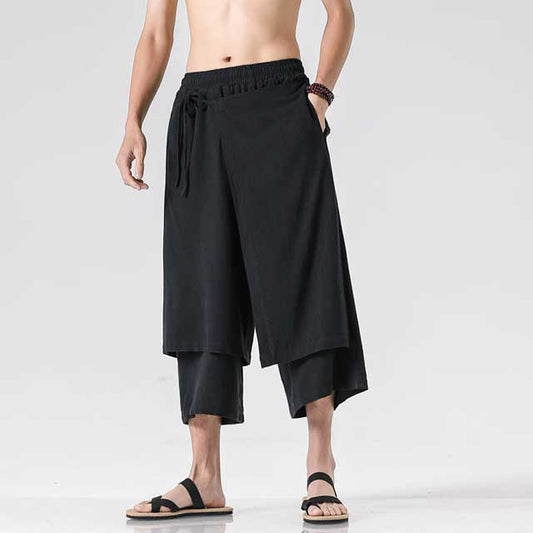 Calf Hakama Pants - Harem Pants Men