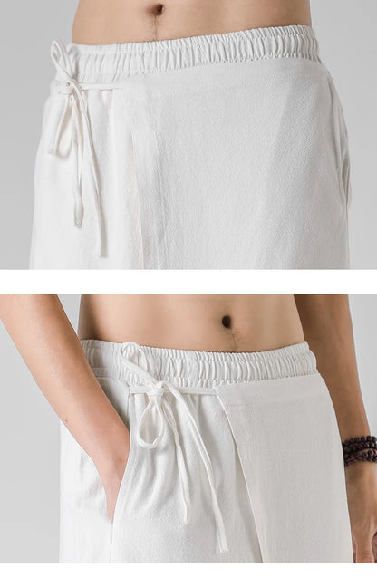 Irregular Skirt Harem Pants for Men – Cotton Linen Vintage Style