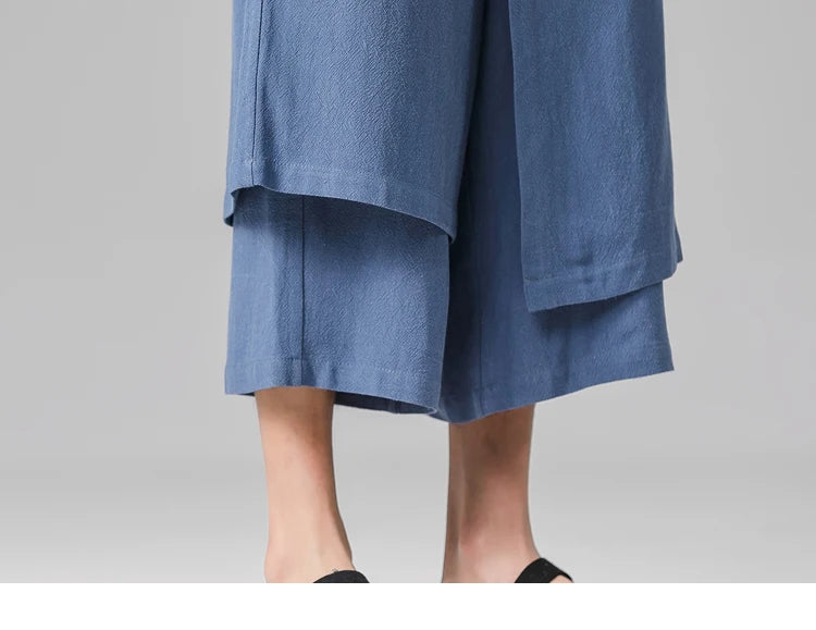 Irregular Skirt Harem Pants for Men – Cotton Linen Vintage Style