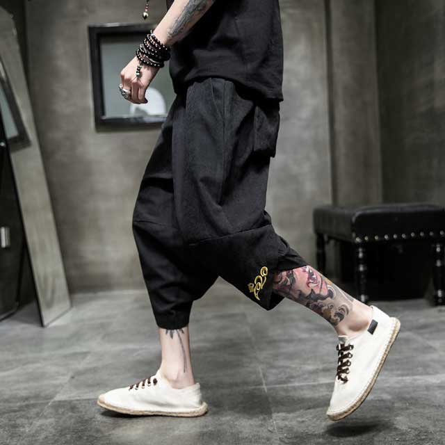 Japanese Hakama Pants - Harem Pants Men
