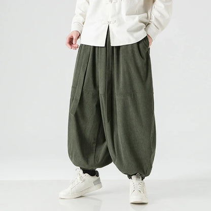Corduroy Harem Pants for Men – Oversized Streetwear Trousers