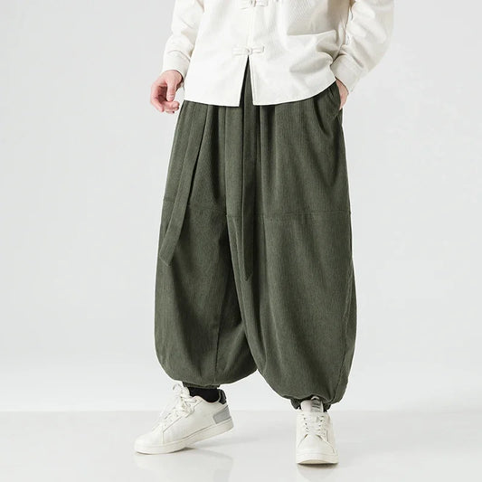 Corduroy Harem Pants for Men – Oversized Streetwear Trousers