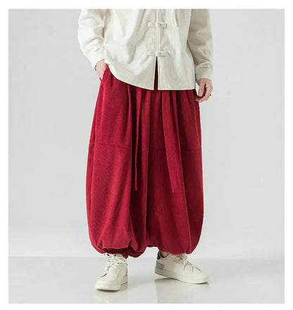 Corduroy Harem Pants for Men – Oversized Streetwear Trousers