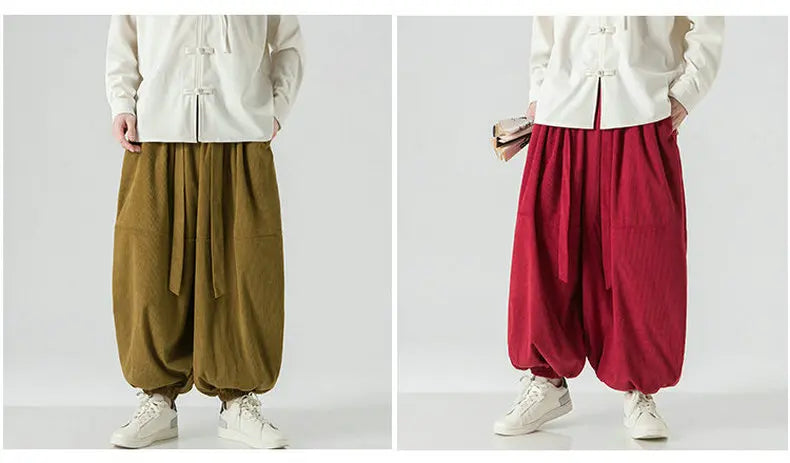 Corduroy Harem Pants for Men – Oversized Streetwear Trousers