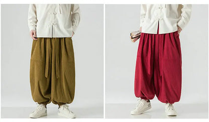 Corduroy Harem Pants for Men – Oversized Streetwear Trousers