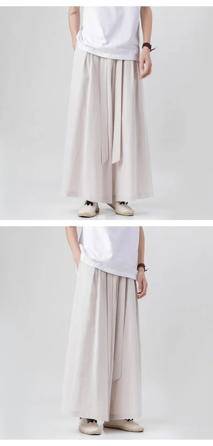Zen Flow Wide-Leg Linen Pants – Harem Pants Men Style - Harem Pants Men