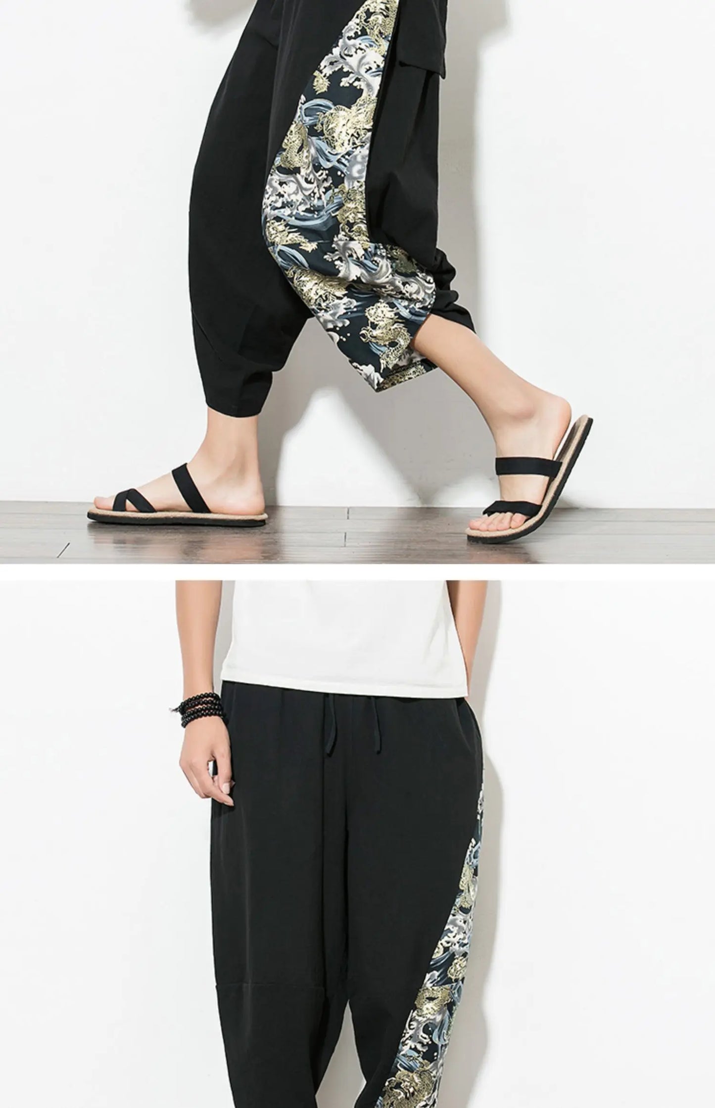 Men’s Harajuku Harem Pants – Vintage Patchwork Joggers