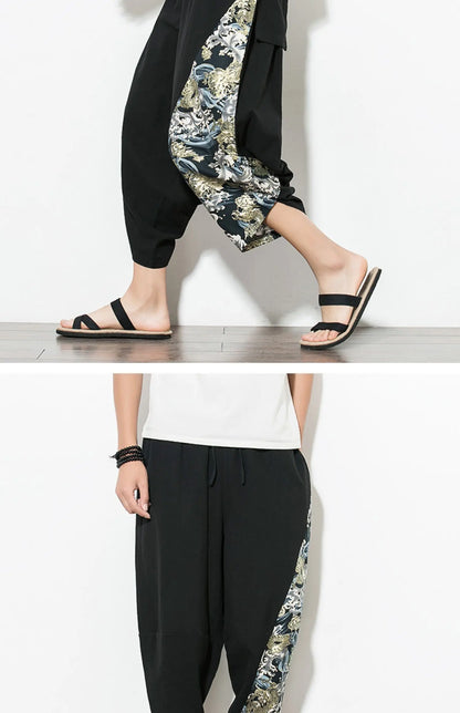 Men’s Harajuku Harem Pants – Vintage Patchwork Joggers