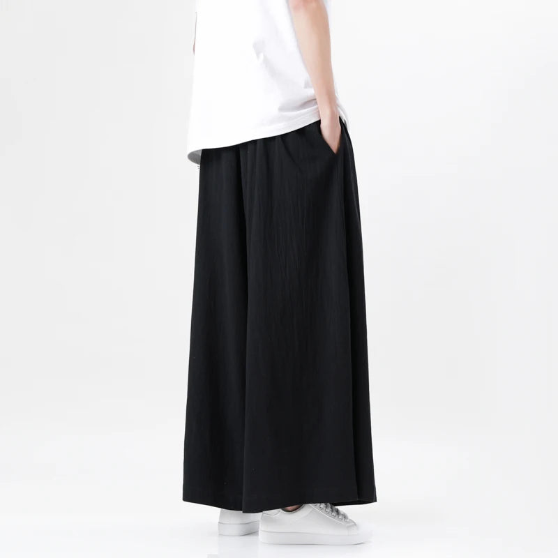 Zen Flow Wide-Leg Linen Pants – Harem Pants Men Style - Harem Pants Men