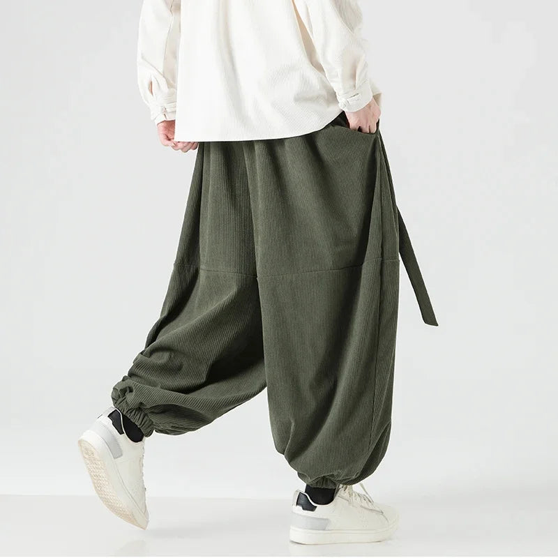Corduroy Harem Pants for Men – Oversized Streetwear Trousers