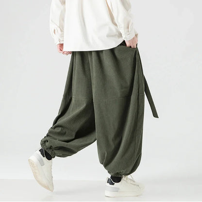 Corduroy Harem Pants for Men – Oversized Streetwear Trousers