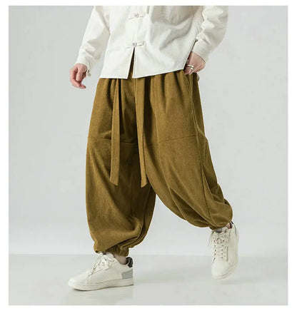 Corduroy Harem Pants for Men – Oversized Streetwear Trousers