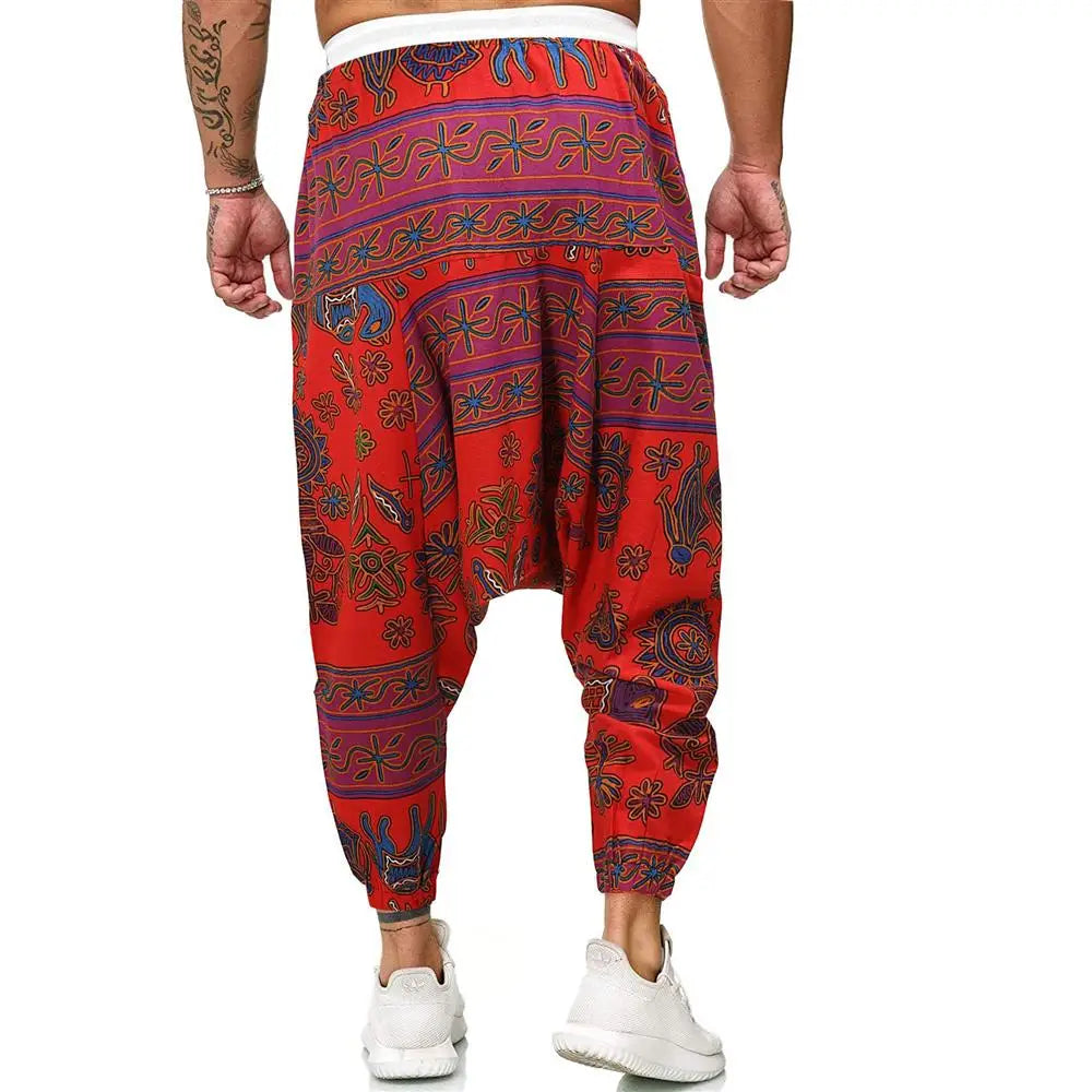 Red Vibe African Bloomers – Harem Pants Men Style - Harem Pants Men