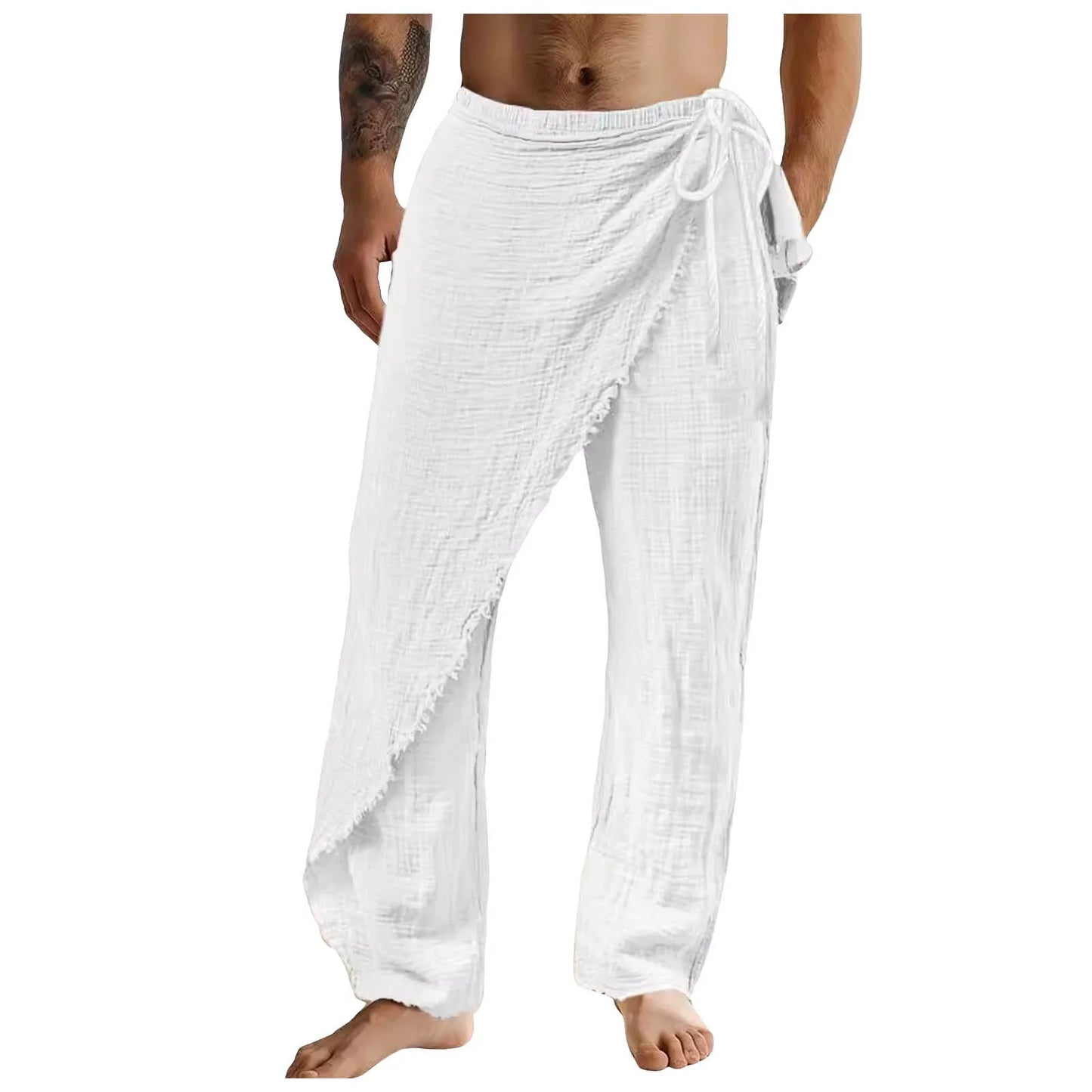 Men’s Breathable Cross - Wrap Beach Harem Pants
