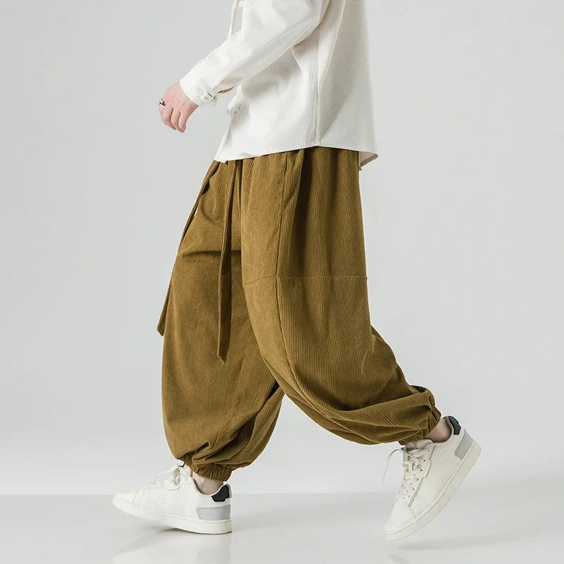 Corduroy Harem Pants for Men – Oversized Streetwear Trousers