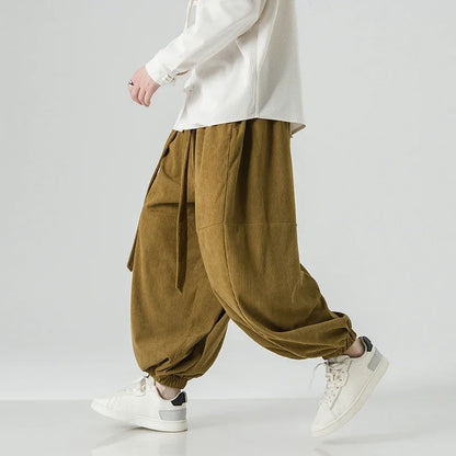 Corduroy Harem Pants for Men – Oversized Streetwear Trousers