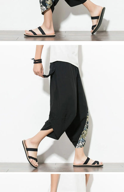 Men’s Harajuku Harem Pants – Vintage Patchwork Joggers