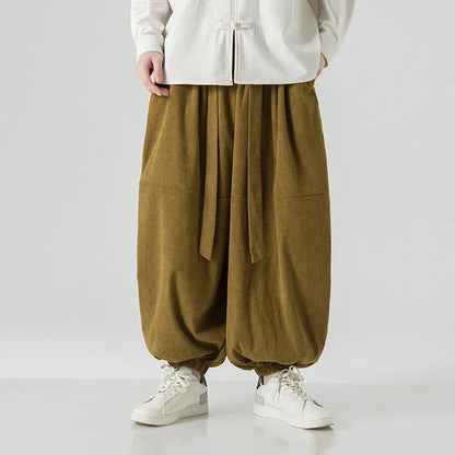 Corduroy Harem Pants for Men – Oversized Streetwear Trousers