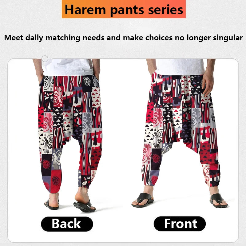 Harem Pants Men – Printed Rhythm Flow Pants - Harem Pants Men