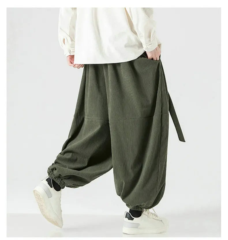 Corduroy Harem Pants for Men – Oversized Streetwear Trousers