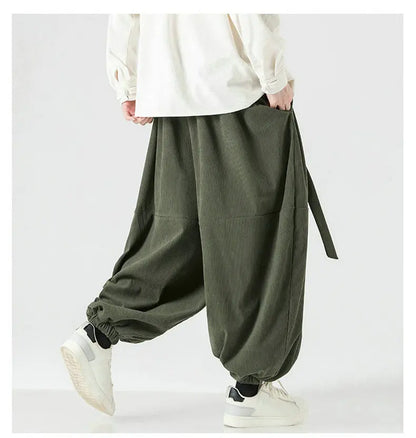 Corduroy Harem Pants for Men – Oversized Streetwear Trousers