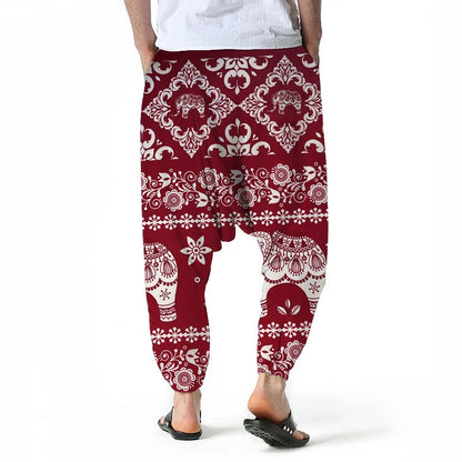 Elephant Pattern Festival Harem Pants for Men